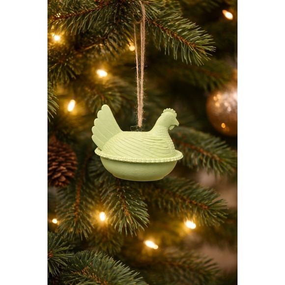 Homemade Other - 4PC Hen on Nest Chicken HON Ornaments 3D Printed Rustic Farmhouse Decor Green